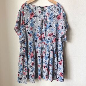 Torrid Cottagecore Ditsy Floral Peasant Babydoll Boho Prairie Summer Blouse 3X